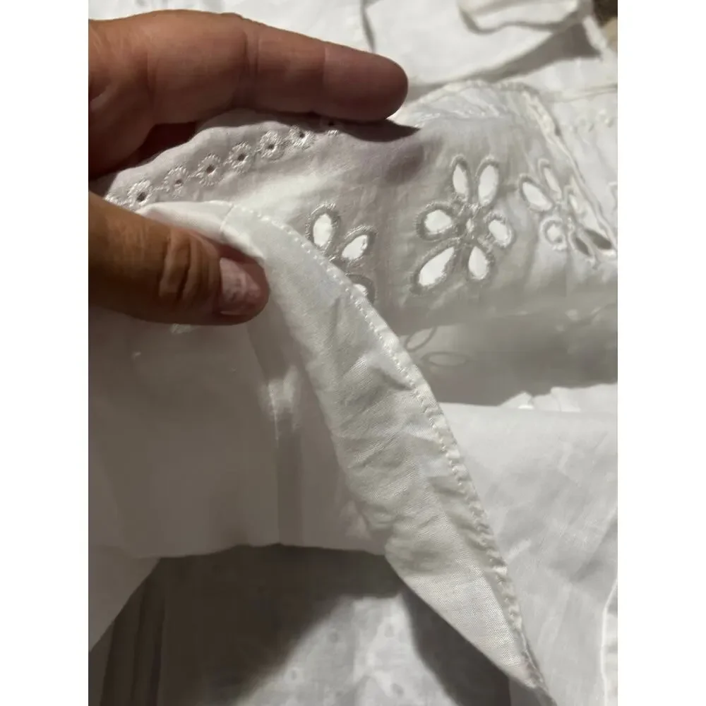 Ralph Lauren 8 white Eyelet tank dress lined wwok IV style nwt
